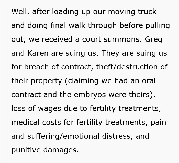 Couple facing legal battle over embryos after discovering friend’s true colors and deciding to destroy embryos. Couple facing legal battle over embryos after discovering friend’s true colors and deciding to destroy embryos.