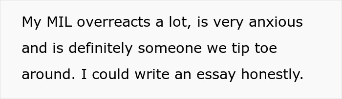Text snippet mentioning mil-teach-toddler-mama-mother about an anxious MIL who overreacts and is tiptoed around by the family. Text snippet mentioning mil-teach-toddler-mama-mother about an anxious MIL who overreacts and is tiptoed around by the family.