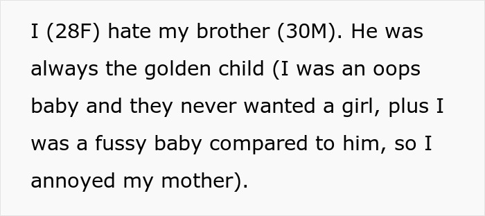Alt text: Text about a sister hating her gay brother who treated her badly and later faced family rejection. Alt text: Text about a sister hating her gay brother who treated her badly and later faced family rejection.