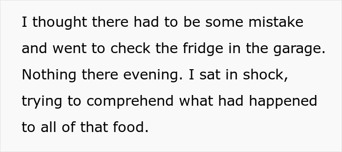 Person shocked and checking empty fridge after Thanksgiving family clears all leftovers unexpectedly.