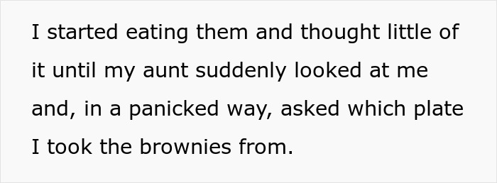 Child eating brownies unaware parents lied about allergies, causing sudden concern from aunt in a panicked moment. Child eating brownies unaware parents lied about allergies, causing sudden concern from aunt in a panicked moment.