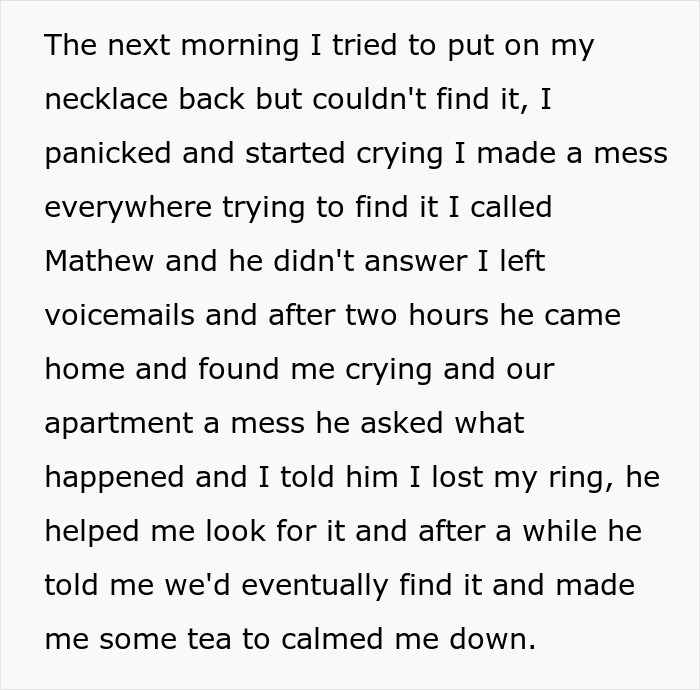 Woman crying in a messy apartment after losing her ring, with her partner helping search and offering comfort.