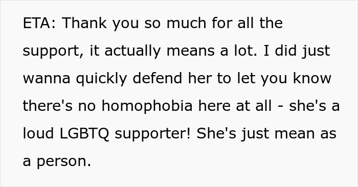Text discussing a woman upset with her son’s partner for coming without a gift after being asked not to bring tacky trinkets. Text discussing a woman upset with her son’s partner for coming without a gift after being asked not to bring tacky trinkets.