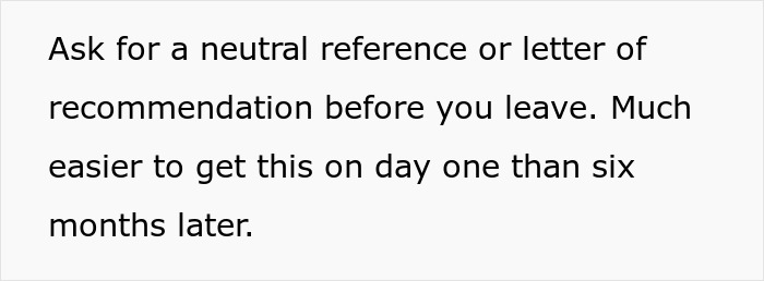 Text advising to ask for a neutral reference or recommendation letter early, highlighting subtle red flags of job insecurity. Text advising to ask for a neutral reference or recommendation letter early, highlighting subtle red flags of job insecurity.