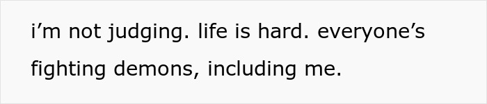 Text image with the message about life struggles and fighting inner demons, related to guilt after calling CPS about coworker&rsquo;s child.