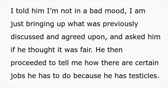 Alt text: Man backs out of deal to help clean up after Thanksgiving meal, causing conflict with wife over fairness. Alt text: Man backs out of deal to help clean up after Thanksgiving meal, causing conflict with wife over fairness.