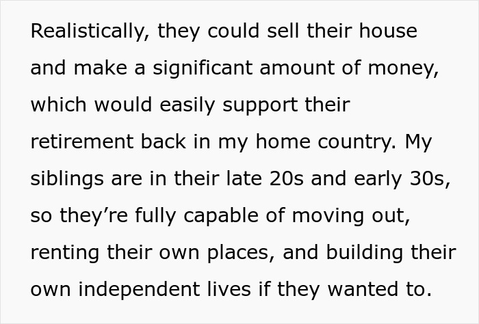 Text excerpt about a lady refusing to help cruel parents who abandoned her, facing claims of disrespect. Text excerpt about a lady refusing to help cruel parents who abandoned her, facing claims of disrespect.