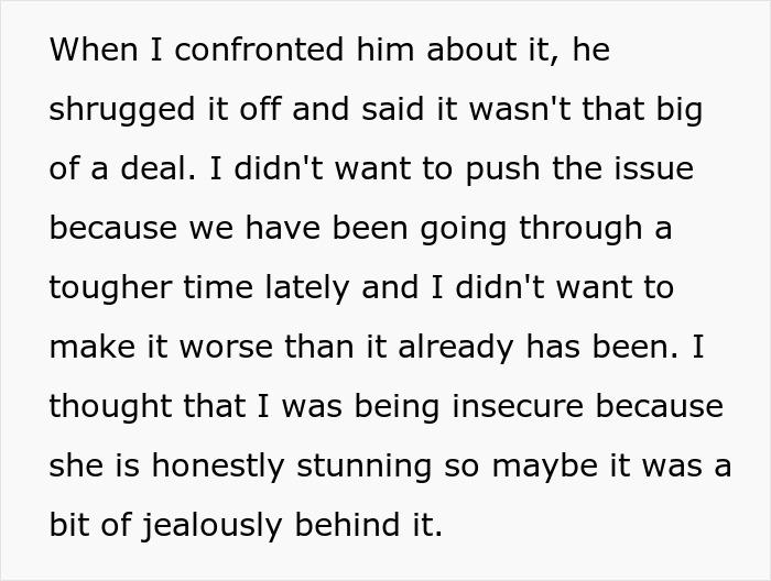 Text excerpt about a man losing his girlfriend over a girl at work he has a crush on, who is just being nice.