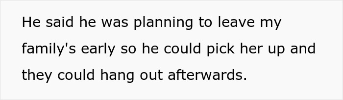 Text on a white background stating a man planned to leave early to pick up a girl at work he has a crush on.