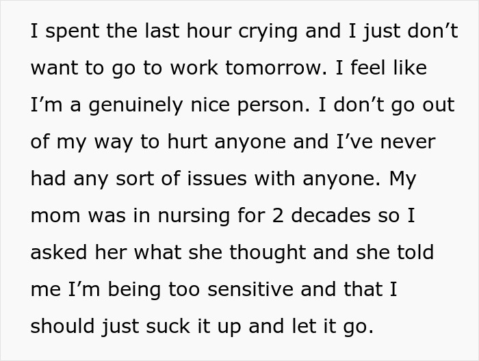 Text post expressing regret and anxiety about work after putting coworker on blast on social media.