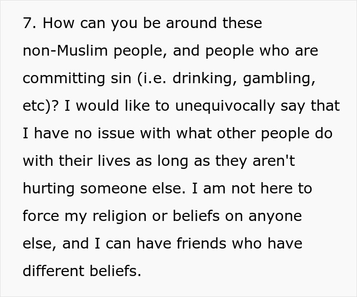 Text discussing a Muslim woman’s choices causing family conflict over wearing a bikini at a bridal party. Text discussing a Muslim woman’s choices causing family conflict over wearing a bikini at a bridal party.