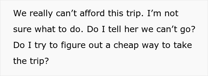 Teen girl worried about family debt and guilt from mom forcing her Disney dream trip despite financial struggles. Teen girl worried about family debt and guilt from mom forcing her Disney dream trip despite financial struggles.