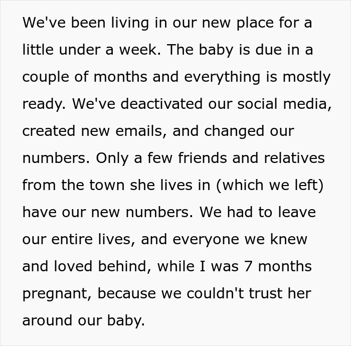 Text discussing moving to a new place, deactivating social media, and trust issues involving a revengeful daughter-in-law. Text discussing moving to a new place, deactivating social media, and trust issues involving a revengeful daughter-in-law.