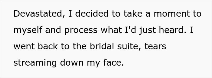 Alt text: Bride devastated after overhearing groom's unexpected revelations, leading to couple split at altar as she seeks support.