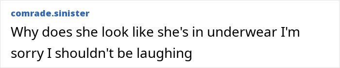 Social media comment reacting to Millie Bobby Brown’s snow bunny look with humor and mentioning underwear. Social media comment reacting to Millie Bobby Brown’s snow bunny look with humor and mentioning underwear.