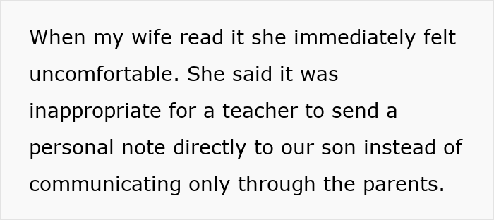 Text about a mom feeling furious over a teacher’s inappropriate personal note sent directly to her son. Text about a mom feeling furious over a teacher’s inappropriate personal note sent directly to her son.