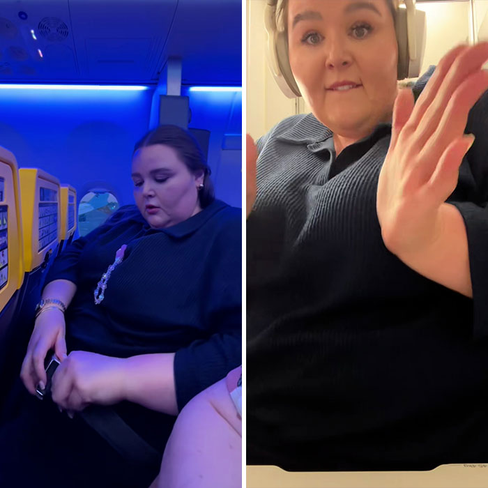 Plus-size influencer wearing black, engaging with followers in a video, sparking intense reactions online in 2025.