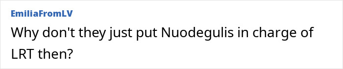 Comment text expressing frustration about putting Nuodegulis in charge of LRT amid Lithuania lawmaker's cat consent law debate. Comment text expressing frustration about putting Nuodegulis in charge of LRT amid Lithuania lawmaker's cat consent law debate.