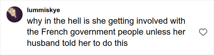 Comment from user expressing disbelief about Candace Owens&rsquo; involvement and referencing Brigitte Macron in a social media post.
