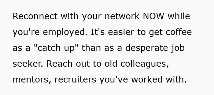 ALT text: Advice on identifying subtle red flags signaling your job may not be safe and reconnecting with your professional network. ALT text: Advice on identifying subtle red flags signaling your job may not be safe and reconnecting with your professional network.