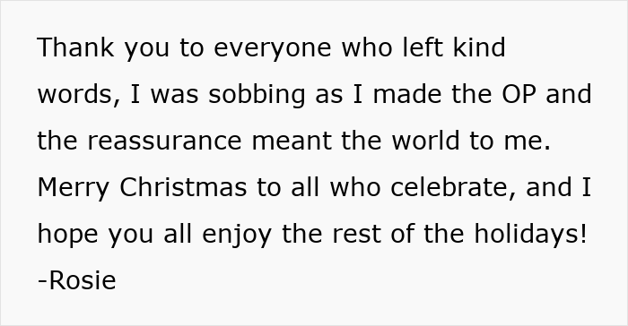 Thank you message from a vegetarian host expressing gratitude after family reaction to no ham at Christmas dinner. Thank you message from a vegetarian host expressing gratitude after family reaction to no ham at Christmas dinner.