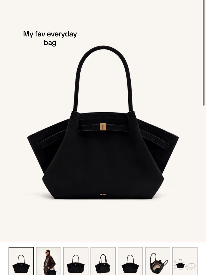 Black everyday bag with gold clasp, featured as a highly recommended Christmas gift and prized possession.