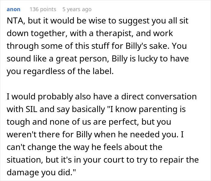 Text excerpt from a discussion about a woman letting her nephew call her mom and related family tensions. Text excerpt from a discussion about a woman letting her nephew call her mom and related family tensions.