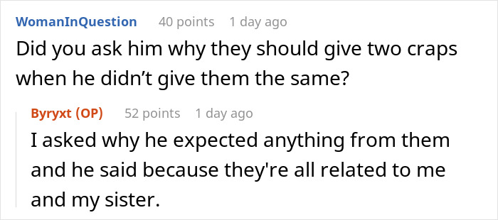 Screenshot of an online discussion about a dad cutting off late wife’s family and demanding they welcome his new baby. Screenshot of an online discussion about a dad cutting off late wife’s family and demanding they welcome his new baby.