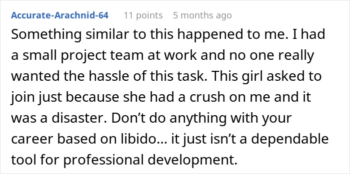 Alt text: Employee shares how hiring a crush went horribly wrong in a workplace project team experience. Alt text: Employee shares how hiring a crush went horribly wrong in a workplace project team experience.