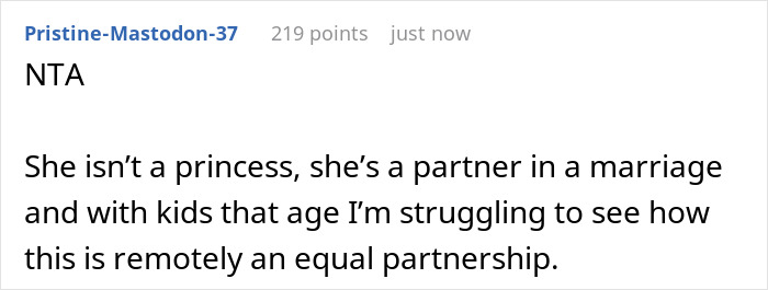 Commenter discussing unequal partnership struggles in a marriage where SAHM feels poor despite receiving monthly fun money. Commenter discussing unequal partnership struggles in a marriage where SAHM feels poor despite receiving monthly fun money.