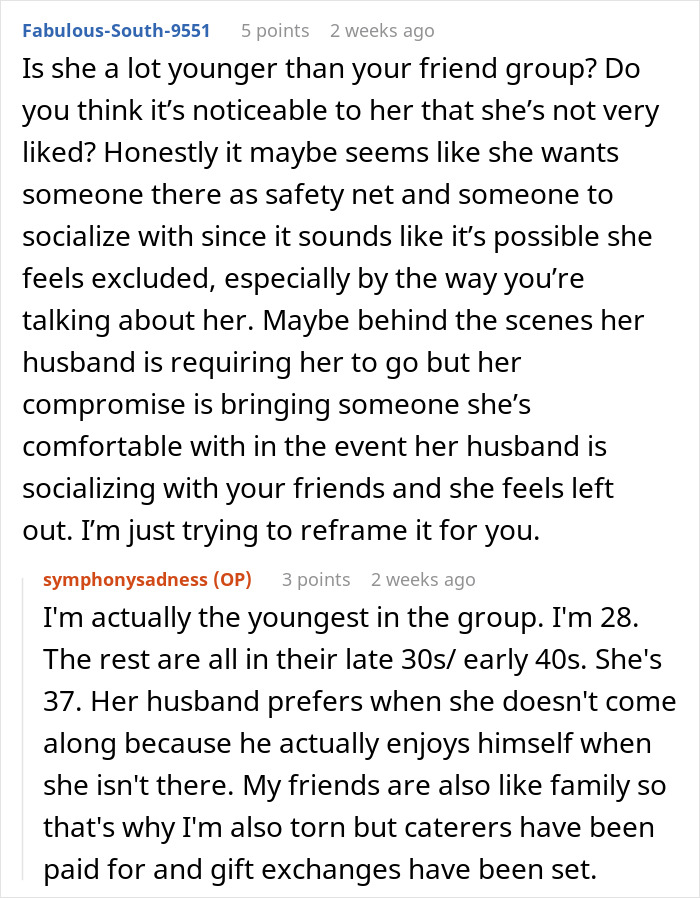 Discussion about host telling friend&rsquo;s wife she can&rsquo;t invite random people, leading to canceled Christmas plans.