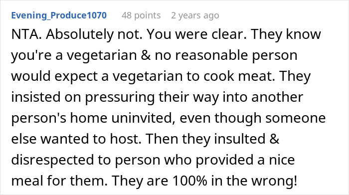 Family freaks out after discovering the vegetarian host didn’t prepare ham for Christmas dinner. Family freaks out after discovering the vegetarian host didn’t prepare ham for Christmas dinner.