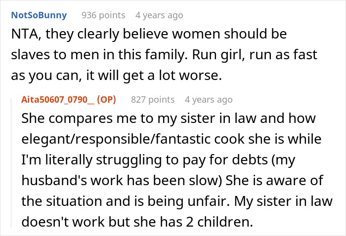Screenshot of a Reddit conversation about a woman reheating pizza leftovers for her mother-in-law and receiving harsh criticism. Screenshot of a Reddit conversation about a woman reheating pizza leftovers for her mother-in-law and receiving harsh criticism.