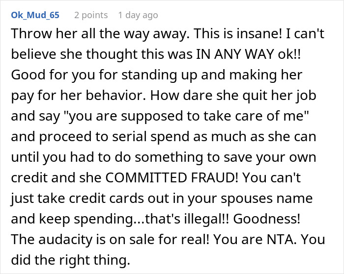 Screenshot of a Reddit comment criticizing a wife who treats her husband like an ATM, causing marriage issues. Screenshot of a Reddit comment criticizing a wife who treats her husband like an ATM, causing marriage issues.