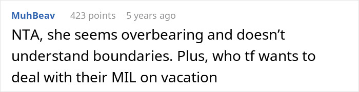 Screenshot of a forum comment discussing women who pretend not to know MIL is coming, ruining the surprise. Screenshot of a forum comment discussing women who pretend not to know MIL is coming, ruining the surprise.