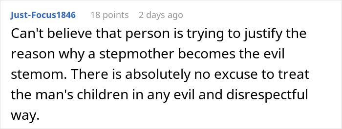 Comment discussing a stepmother’s behavior toward a kid and the teen’s view of her true colors. Comment discussing a stepmother’s behavior toward a kid and the teen’s view of her true colors.