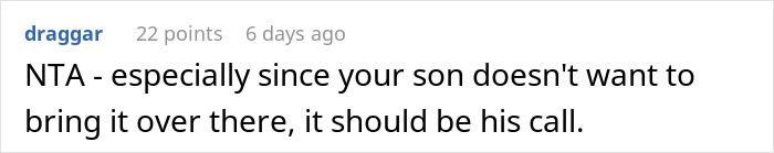 Screenshot of an online comment discussing a dad trying to protect his son's gift from drama involving his ex’s new family.