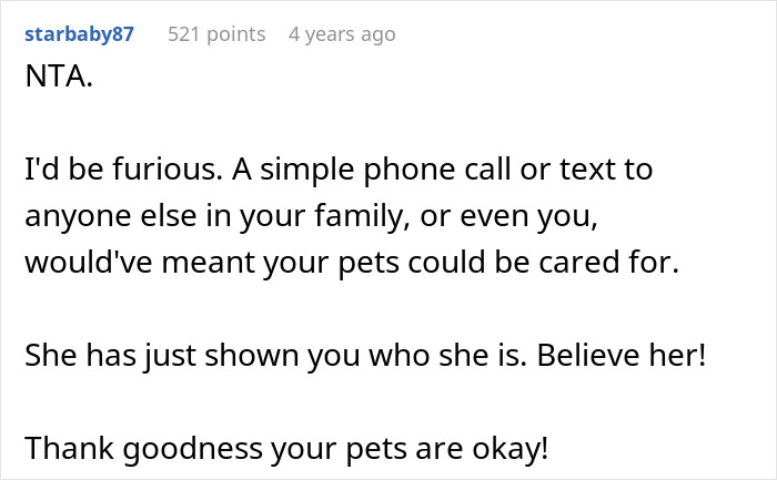 Reddit comment about owner trusting bestie with bunny care who goes MIA, causing damage during vacation. Reddit comment about owner trusting bestie with bunny care who goes MIA, causing damage during vacation.