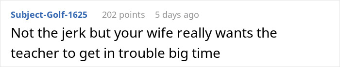 Screenshot of an online comment discussing a mom furious over a teacher’s inappropriate note to her son. Screenshot of an online comment discussing a mom furious over a teacher’s inappropriate note to her son.
