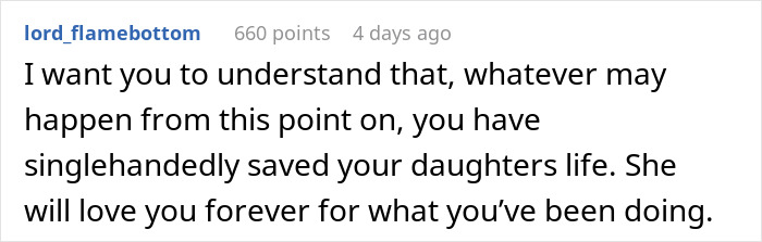 Screenshot of a Reddit comment discussing emotional support after a family faces challenges related to a son coming out.