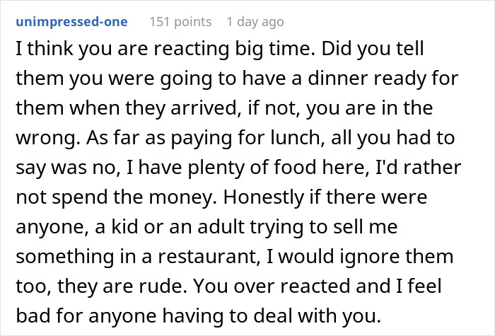 Comment discussing a woman bending over backwards for boyfriend’s son and his girlfriend, expressing frustration with their treatment.