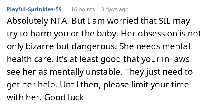 Comment expressing concern over a woman’s dangerous obsession and the need for mental health care after family intervention. Comment expressing concern over a woman’s dangerous obsession and the need for mental health care after family intervention.