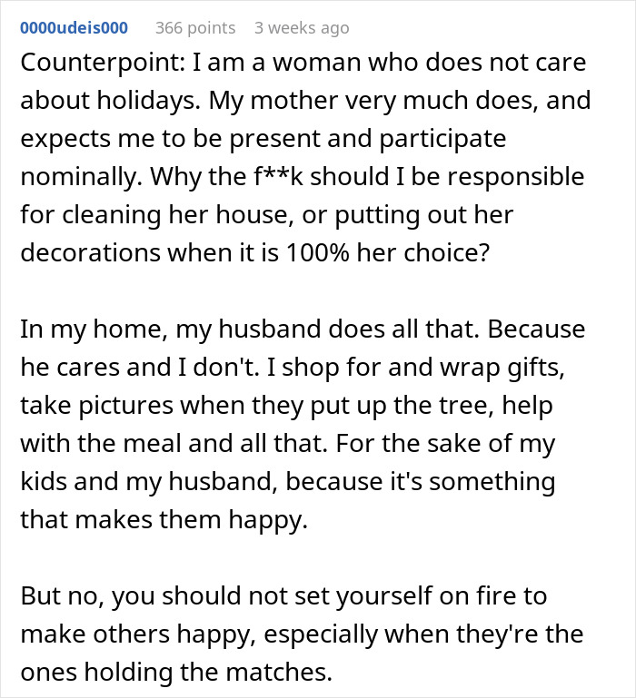 Woman discusses feminism and holiday labor imbalance, criticizing adults who leave moms to do all the Christmas work. Woman discusses feminism and holiday labor imbalance, criticizing adults who leave moms to do all the Christmas work.