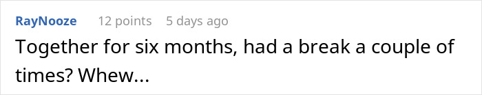Comment about a woman ending a relationship due to her boyfriend's strong passion for pastries causing issues. Comment about a woman ending a relationship due to her boyfriend's strong passion for pastries causing issues.