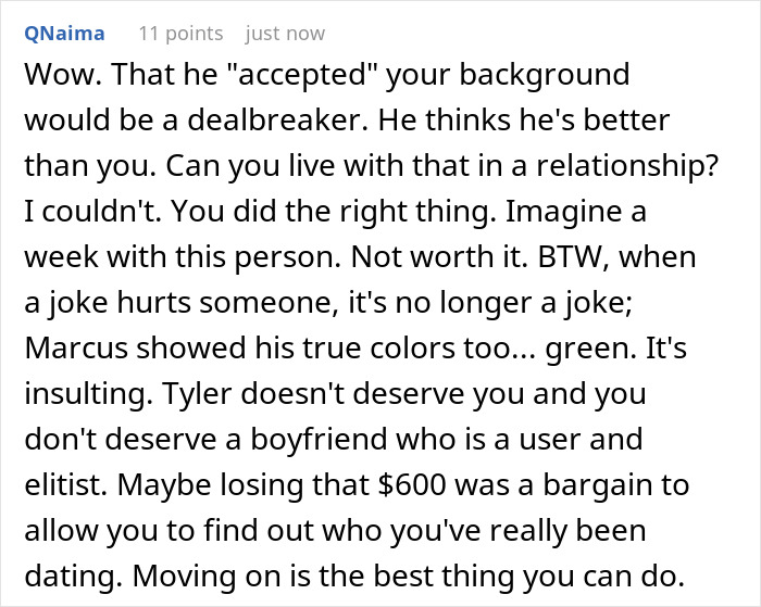 Comment discussing relationship issues and a canceled Hawaii trip involving a girlfriend's spending habits and boyfriend's reaction. Comment discussing relationship issues and a canceled Hawaii trip involving a girlfriend's spending habits and boyfriend's reaction.