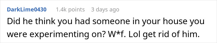 Screenshot of an online comment where a woman asks the internet for advice about her boyfriend calling the police over her novel.