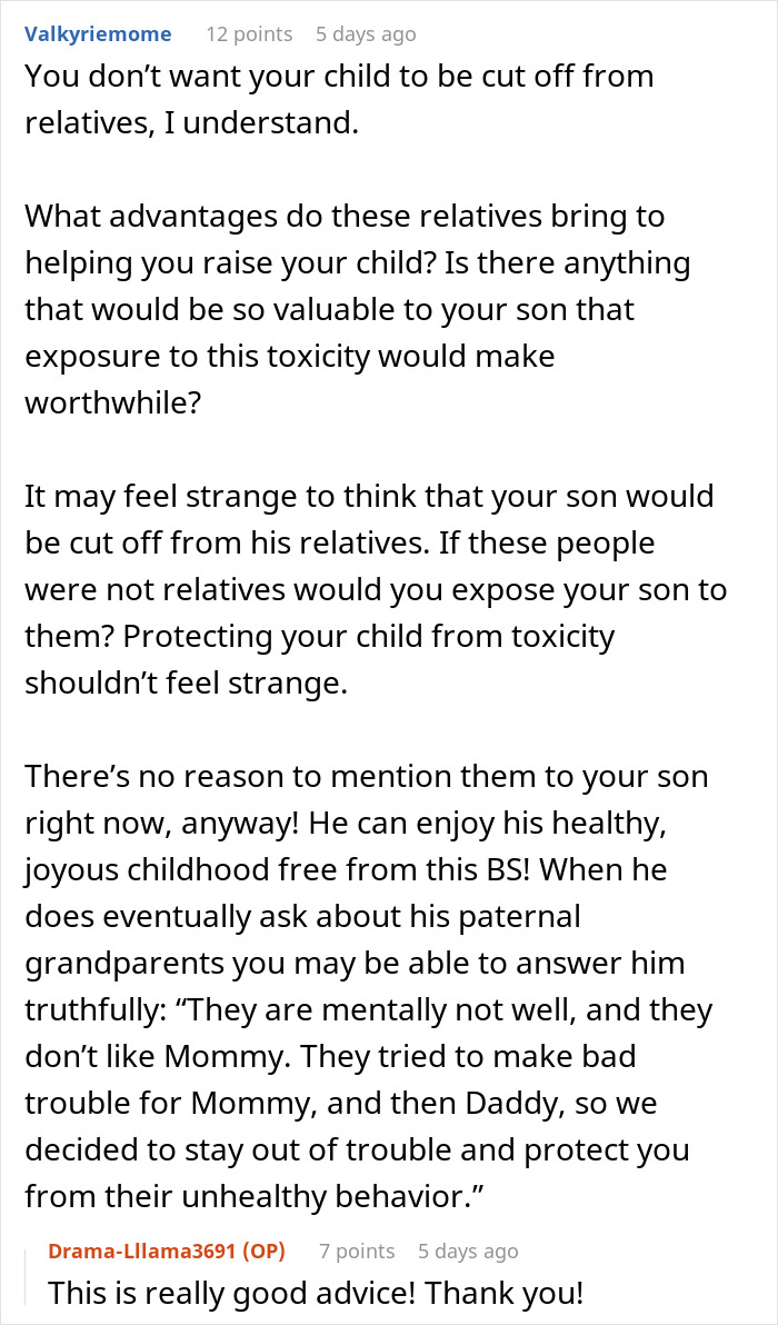 Commenter advises protecting child from toxic relatives amid MIL conflicts after premature birth and disbelief in family issues.