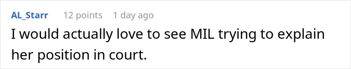 Screenshot of an online comment discussing MIL’s plan to make the bride look ugly in a wedding illustration.