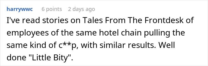 Comment on a forum discussing entitled waitress behavior and staff serving a perfect dish as revenge in a hotel setting. Comment on a forum discussing entitled waitress behavior and staff serving a perfect dish as revenge in a hotel setting.