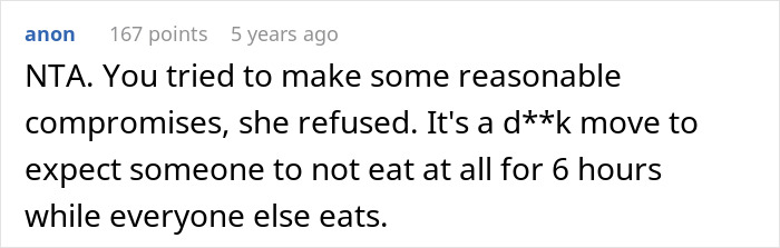 Comment on no vegan options Christmas Eve dinner, discussing frustration over lack of food choices and compromises refused. Comment on no vegan options Christmas Eve dinner, discussing frustration over lack of food choices and compromises refused.